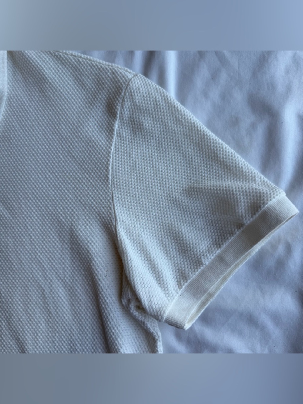 Zara Cream Textured Short-Sleeve Polo Size XL - Picture 3 of 7